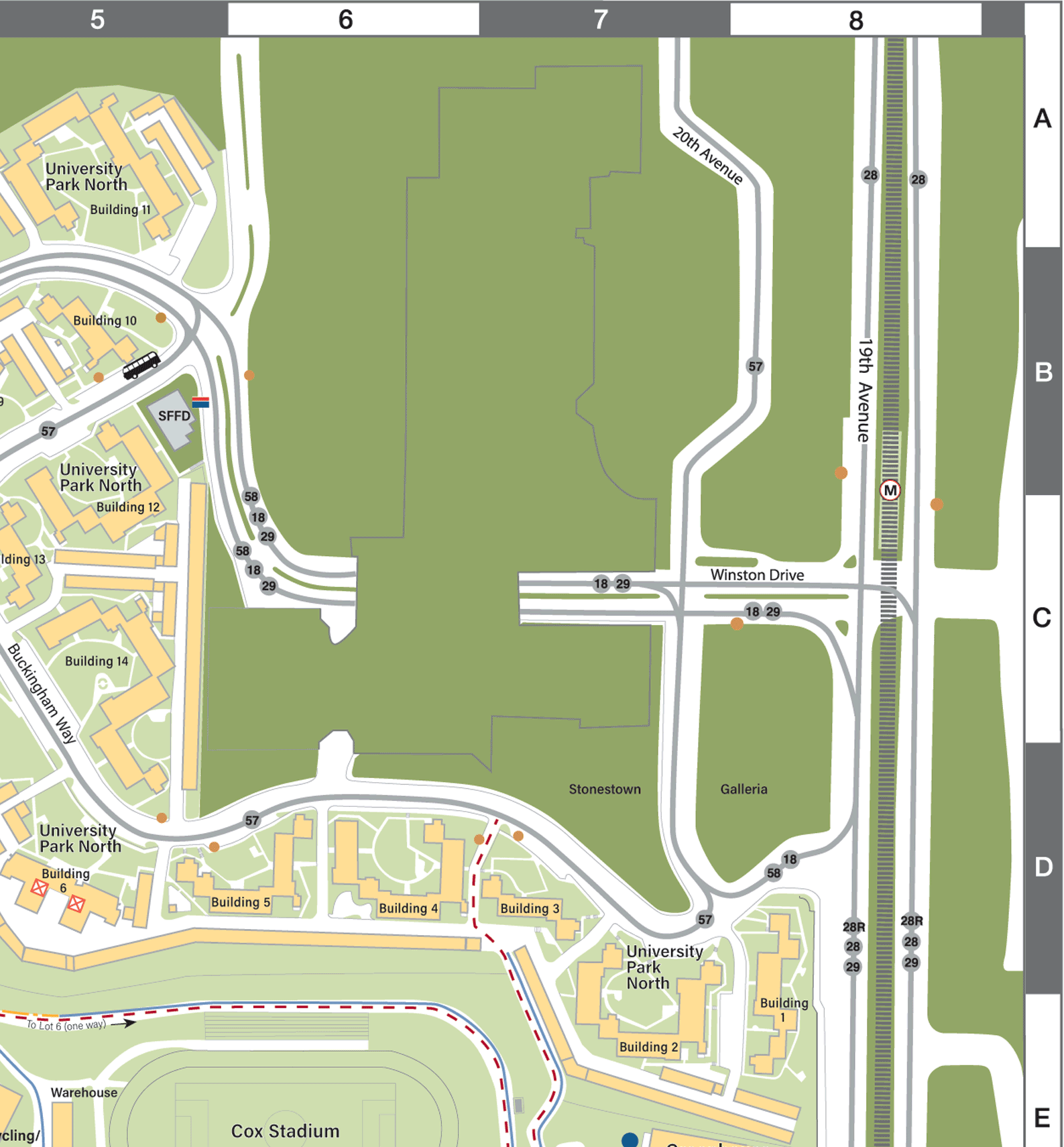Map of the SFSU Quad Northeast as of May 2025